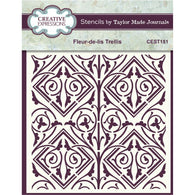 Creative Expressions - 6x6 Stencil - Taylor Made Journals Fleur-de-lis Trellis