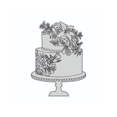 Couture Creations - Vintage Tea Stamp - Floral Cake