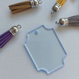 Rectangle With Inverted Corners Keyring From