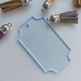 Rectangle With Inverted Corners Keyring From