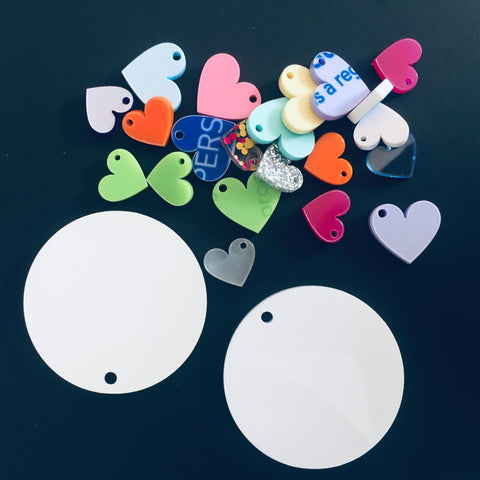 5cm White Acrylic Gloss Round Disk 3mm (10pcs)