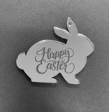Mirror Acrylic Bunny - Happy Easter engraved (7x6cm)