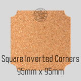 Corner Cork Coasters 95mm From