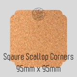 Corner Cork Coasters 95mm From