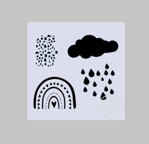 Short Cuts Craft - 6" x 6" Stencil - Boho Cloud