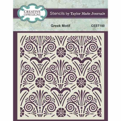 Creative Expressions - 6x6 Stencil - Taylor Made Journals Greek Motif