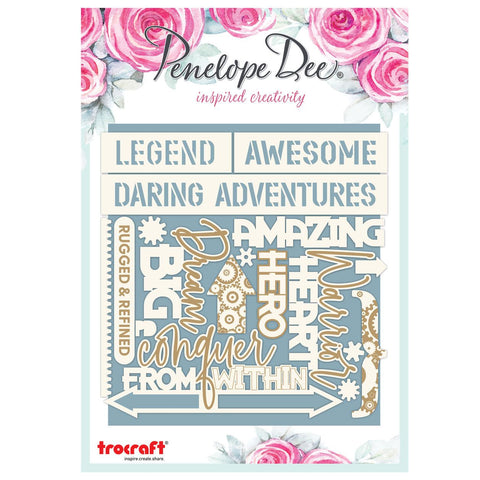 Penelope Dee - Foundry Collection Chipboard - Word Sentiments