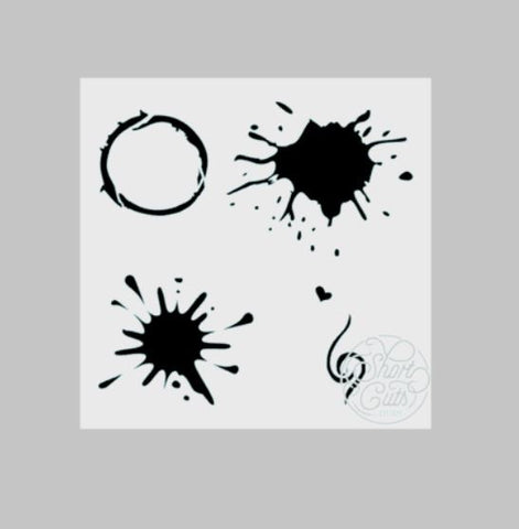 Short Cuts Craft - 6" x 6" Stencil - Splatter