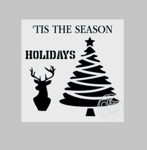 Short Cuts Craft - 6" x 6" Stencil - T's The Season