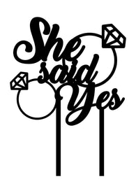 Cake Topper - She Said Yes Ring