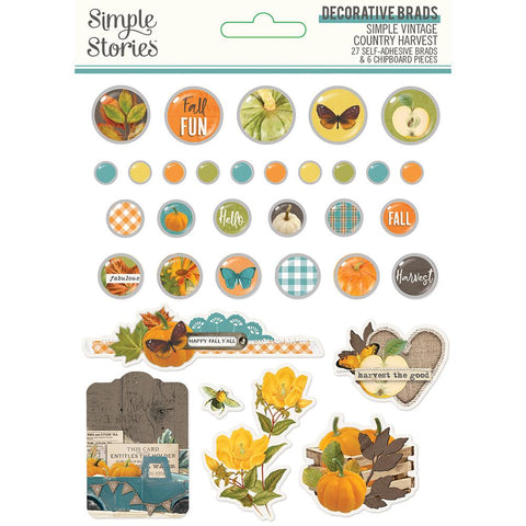 Simple Stories - SV Country Harvest Collection - Decorative Brads