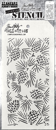 Stampers Anonymous - Tim Holz Layering Stencil - Pinecones