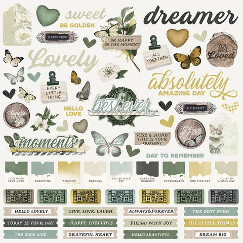 Simple Stories - SV Weathered Garden Collection - Cardstock Stickers