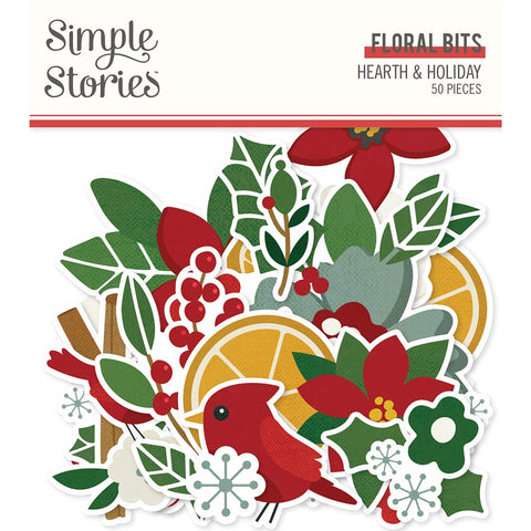 Simple Stories - Hearth & Holiday Collection - Floral Bits & Pieces
