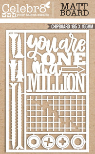 Celebr8 - A Guy Thing Collection  Chipboard - One In A Million