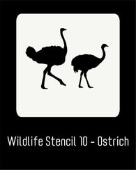 6"x6" Wildlife Stencil 10 - Ostrich