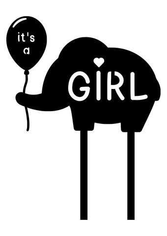 Cake Topper - It's a Girl Elephant