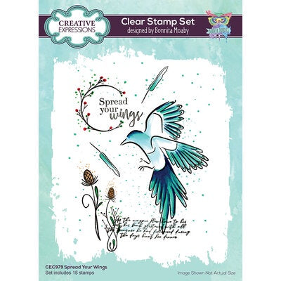 Creative Expressions - 6x8" Bonita Moaby Stamp - Spread Your Wings