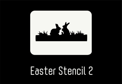 Easter Stencil 2 - Grass Bunnies