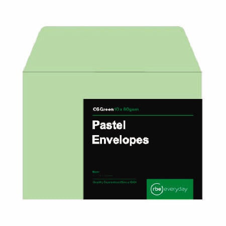 C6 Pastel Envelopes - Green (10's)