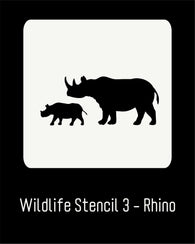 6"x6" Wildlife Stencil 3 - Rhino