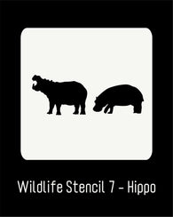 6"x6" Wildlife Stencil 7 - Hippo