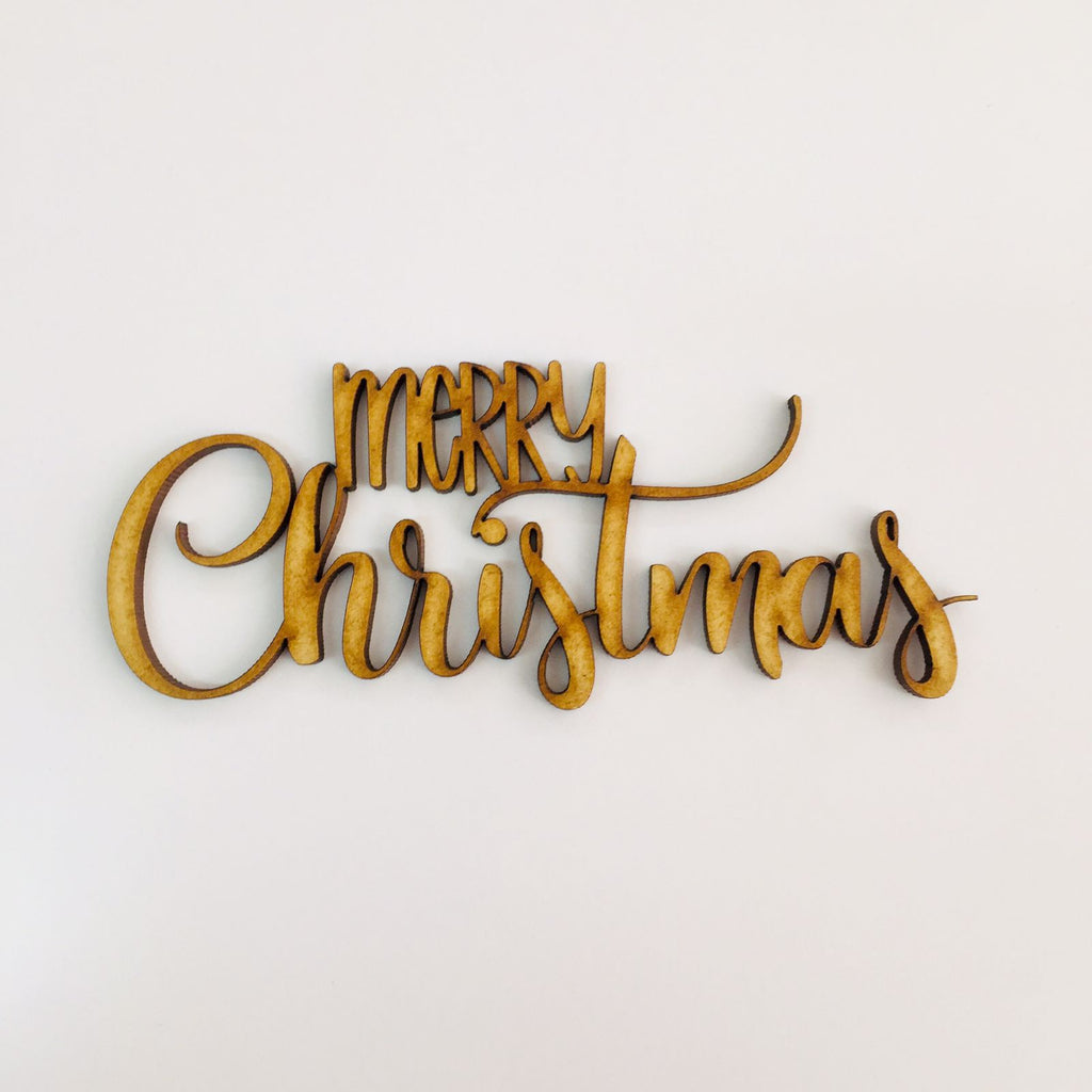 3mm MDF Supawood Titles - Merry Christmas Design 1 (15cm)