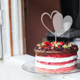 Acrylic Cake Topper - Double Heart 15cm