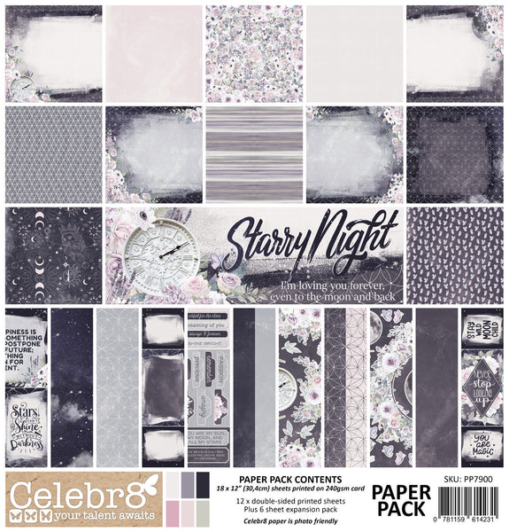 Black and White Scrapbook Paper - 18 Double-Sided Sheets