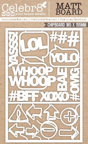 Celebr8 - YOLO! You Only Live Once Collection Chipboard - Mini Words