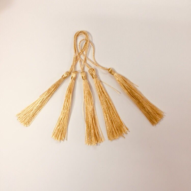 Bookmark Tassels - Bright Gold 130mm (5pcs)