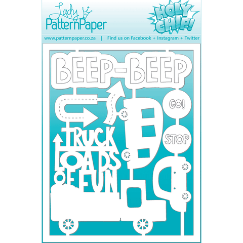 Lady Pattern Paper - Lil' Kiddos Collection Chipboard - Beep Beep