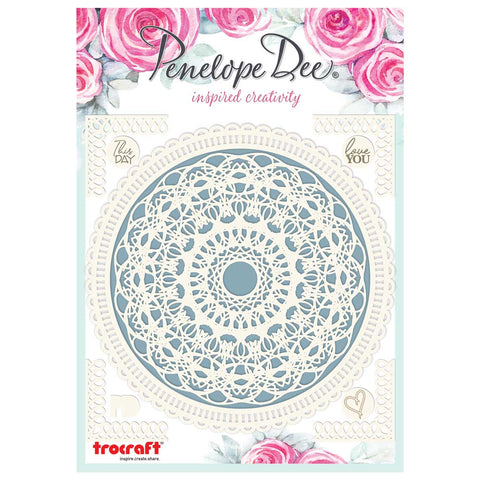 Penelope Dee - Memoirs Collection Chipboard - Doily Frame & Corners
