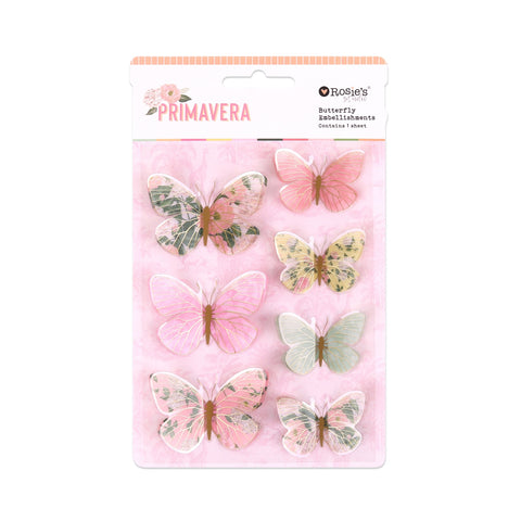 Rosie's Studio - Primavera Collection - Butterfly Embellishments