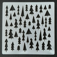 6"x6" Stencil - Christmas Tree Field