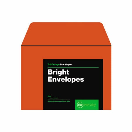 C6 Bright Envelopes - Orange (10's)