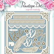 Penelope Dee - Forget Me Not Collection Chipboard - Love Story