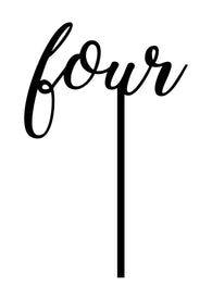 Cake Topper - Word Number - four