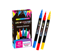 Life Of Colour - Classic Fine Acrylic Paint Pens 1mm (12pens)
